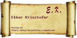 Ekker Krisztofer névjegykártya