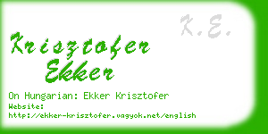 krisztofer ekker business card